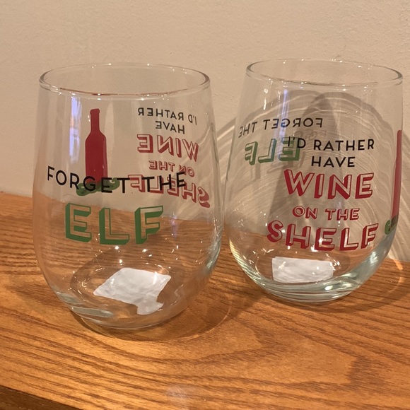 COPY - Christmas Wine Glasses (4) “Forget the elf” I’d rather have wine on the … - Picture 2 of 8